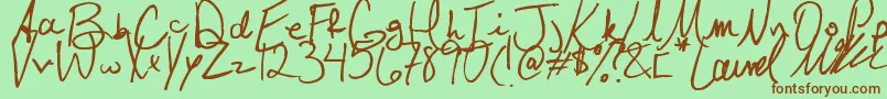 Czcionka Laurel – brązowe czcionki na zielonym tle
