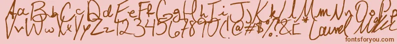 Czcionka Laurel – brązowe czcionki na różowym tle