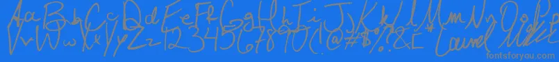 Laurel-Schriftart – Graue Schriften auf blauem Hintergrund