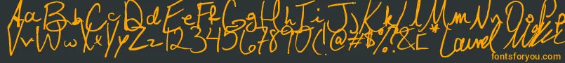 Laurel-Schriftart – Orangefarbene Schriften auf schwarzem Hintergrund