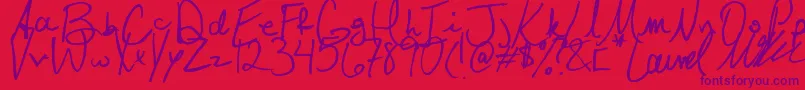 Laurel-Schriftart – Violette Schriften auf rotem Hintergrund