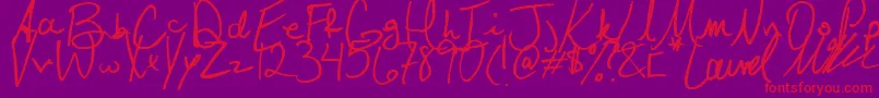 Laurel-Schriftart – Rote Schriften auf violettem Hintergrund