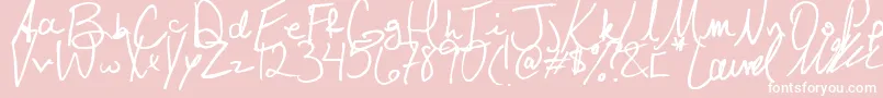 フォントLaurel – ピンクの背景に白い文字