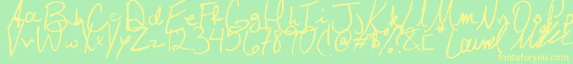 Laurel Font – Yellow Fonts on Green Background