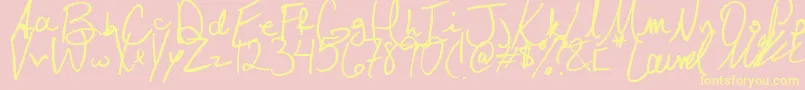 Czcionka Laurel – żółte czcionki na różowym tle