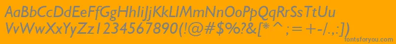 Humanist521ItalicBt Font – Gray Fonts on Orange Background