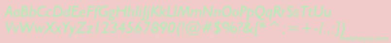 Humanist521ItalicBt Font – Green Fonts on Pink Background