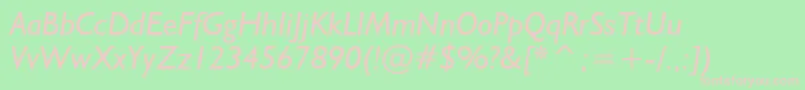 Humanist521ItalicBt Font – Pink Fonts on Green Background