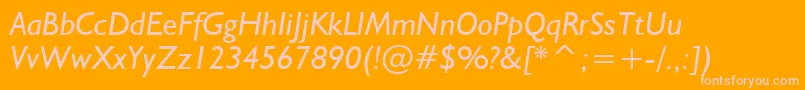 Humanist521ItalicBt Font – Pink Fonts on Orange Background