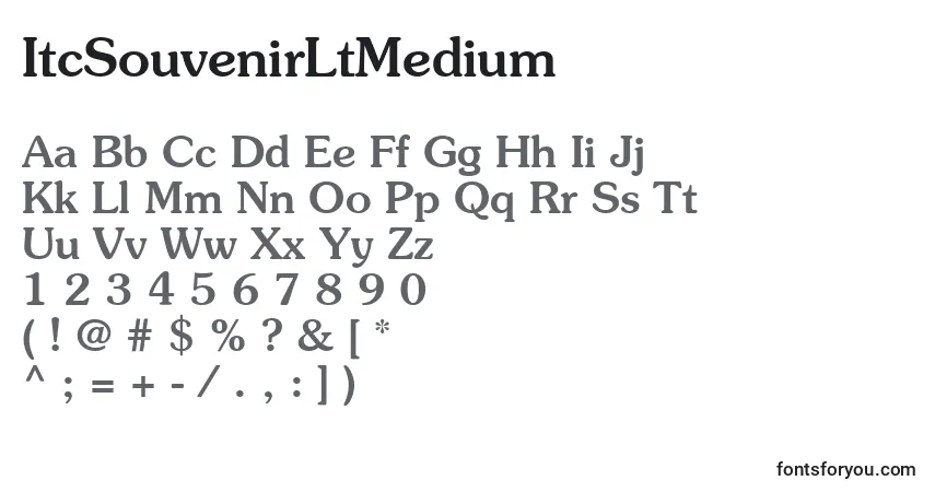 ItcSouvenirLtMediumフォント–アルファベット、数字、特殊文字