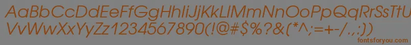 AvantgardegothicettItalic Font – Brown Fonts on Gray Background