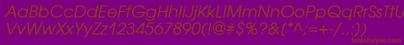 AvantgardegothicettItalic Font – Brown Fonts on Purple Background