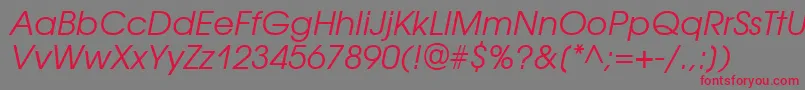 AvantgardegothicettItalic Font – Red Fonts on Gray Background