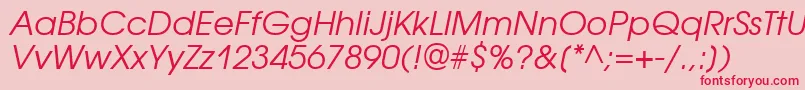 AvantgardegothicettItalic Font – Red Fonts on Pink Background