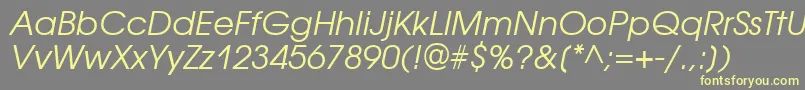 AvantgardegothicettItalic Font – Yellow Fonts on Gray Background