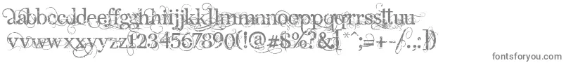 AngelicPeace-fontti – harmaat kirjasimet valkoisella taustalla
