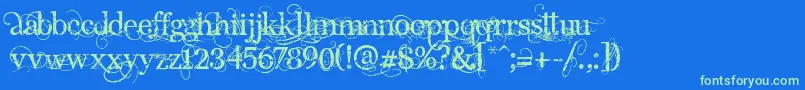 AngelicPeace Font – Green Fonts on Blue Background