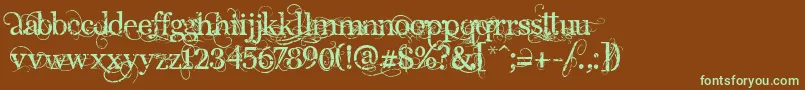 AngelicPeace-fontti – vihreät fontit ruskealla taustalla