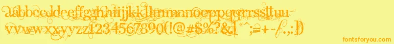 AngelicPeace Font – Orange Fonts on Yellow Background