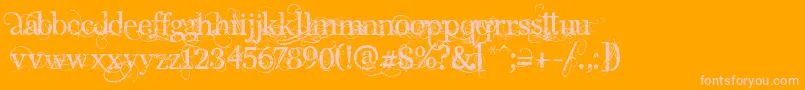 AngelicPeace Font – Pink Fonts on Orange Background