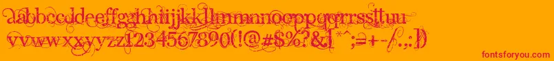 AngelicPeace Font – Red Fonts on Orange Background