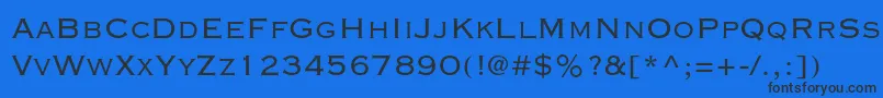 フォントCopperplategothicstd32bc – 黒い文字の青い背景