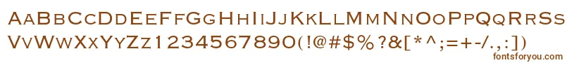 Copperplategothicstd32bc-fontti – ruskeat fontit valkoisella taustalla