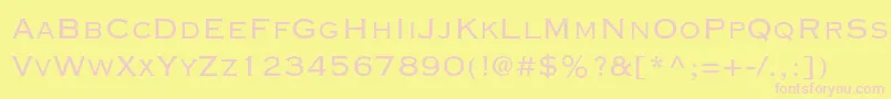 フォントCopperplategothicstd32bc – ピンクのフォント、黄色の背景