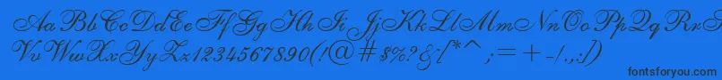 E111viva Font – Black Fonts on Blue Background