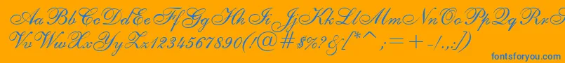 E111viva Font – Blue Fonts on Orange Background