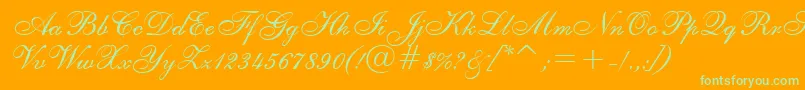 E111viva Font – Green Fonts on Orange Background