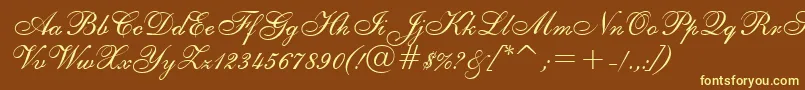 E111viva Font – Yellow Fonts on Brown Background