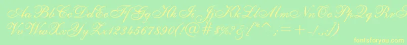 E111viva Font – Yellow Fonts on Green Background