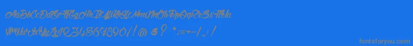 StinkOnTheDeath-Schriftart – Graue Schriften auf blauem Hintergrund