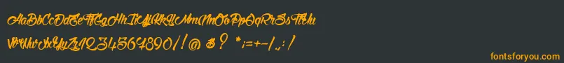 フォントStinkOnTheDeath – 黒い背景にオレンジの文字