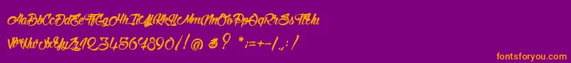 StinkOnTheDeath Font – Orange Fonts on Purple Background