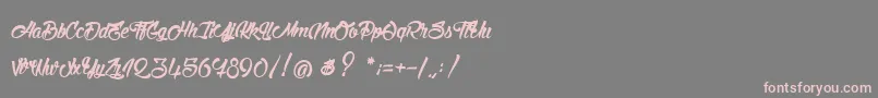 フォントStinkOnTheDeath – 灰色の背景にピンクのフォント