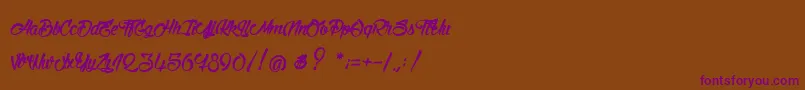 StinkOnTheDeath Font – Purple Fonts on Brown Background