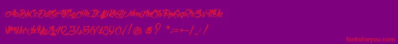 StinkOnTheDeath-Schriftart – Rote Schriften auf violettem Hintergrund