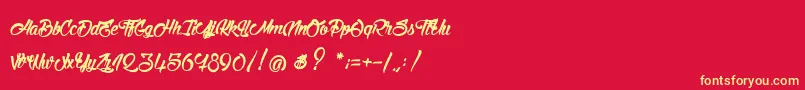 StinkOnTheDeath Font – Yellow Fonts on Red Background