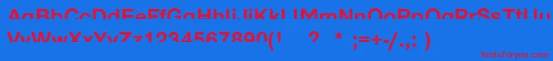 HalfenoughBold Font – Red Fonts on Blue Background