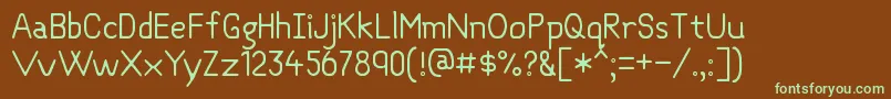 Шрифт Objective – зелёные шрифты на коричневом фоне