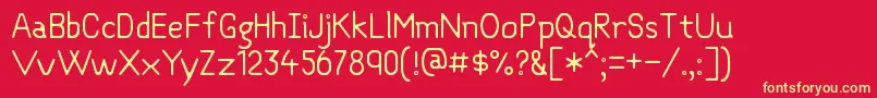 Objective Font – Yellow Fonts on Red Background