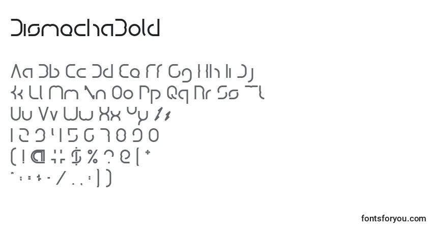 Шрифт DismechaBold – алфавит, цифры, специальные символы