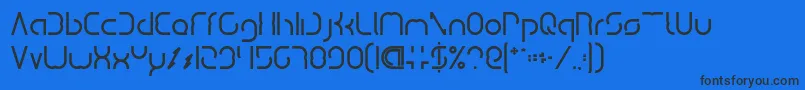 DismechaBold Font – Black Fonts on Blue Background