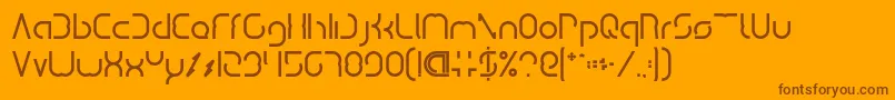 フォントDismechaBold – オレンジの背景に茶色のフォント