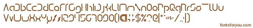 DismechaBold-Schriftart – Braune Schriften auf weißem Hintergrund
