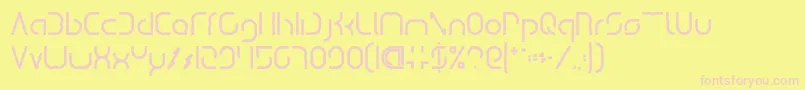 フォントDismechaBold – ピンクのフォント、黄色の背景