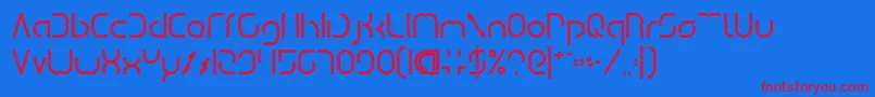 DismechaBold Font – Red Fonts on Blue Background