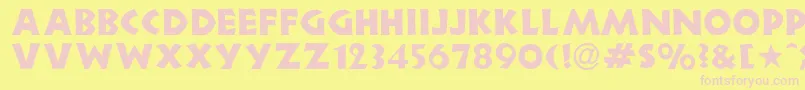 HeartwoodDisplaySsi Font – Pink Fonts on Yellow Background